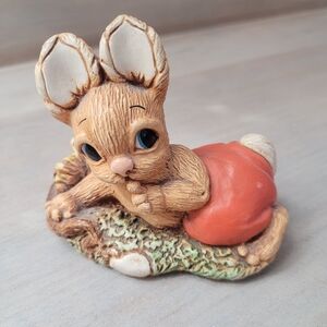 Woodlander Figurines Vintage "Hush" Mereside Handpainted Stonecraft Figurine